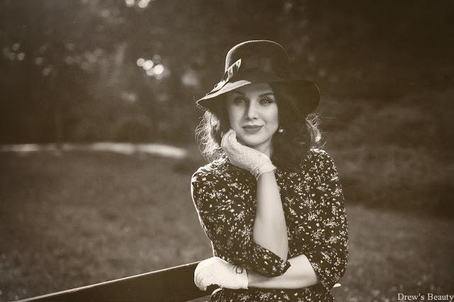 dobové historické vintage klobúk rukavičky fotenie fotka fotografia