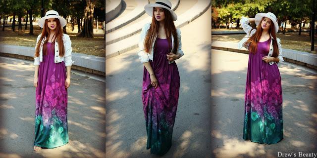 leto maxišaty letné šaty klobúk blog blogerka outfit