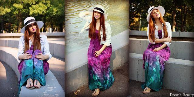 leto maxišaty letné šaty klobúk blog blogerka outfit