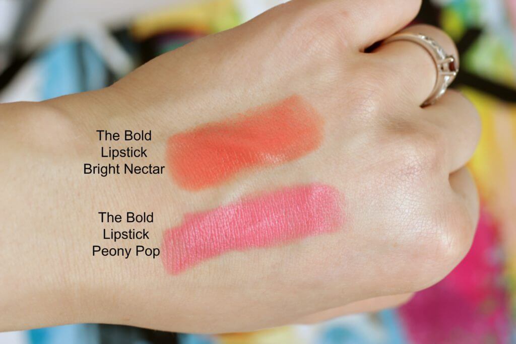 avon the bold lipstick bright nectar peony pop swatch 