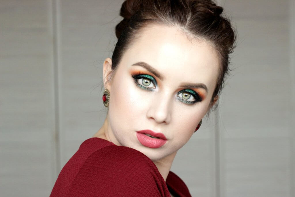 líčenie líčení vizáž inspirace makeup zelené green tmavohnedé halo juvias place the magic blog blogerka zelené oči green eyes