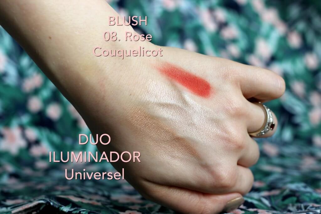 yves rocher dekorativna kozmetika recenzia recenze make-up swatch swatche duo iluminador universel blush 08. rose 