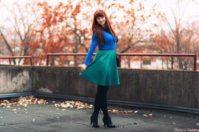 drew outfit blog blogerka sukňa 